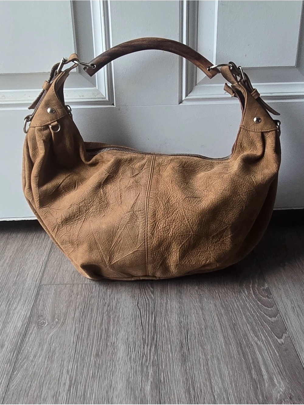 Tan Leather Hobo Shoulder Bag - Unbranded